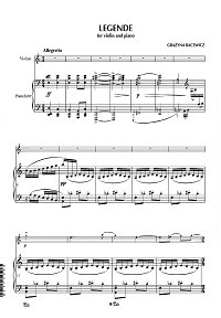 Bacewicz - Legende for violin and piano - Piano part - first page