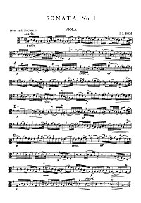 Bach - 3 sonatas for viola da gamba with klavier (transcription for viola) - Viola part - First page