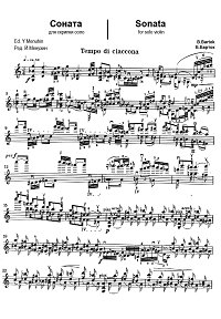 Bartok - Sonata for solo violin - Instrument part - first page
