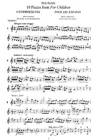 Bartok - 10 child pieces for violin - Instrument part - First page