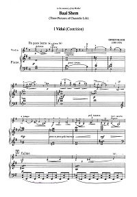 Bloch - Baal Shem for violin - Piano part - First page