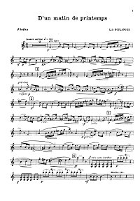 Boulange - D un matin de printemps for violin - Instrument part - First page