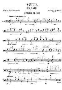 Britten - Suite for cello solo op.72 - Instrument part - first page