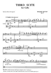Britten - Suite for cello solo op.87 - Cello part - first page
