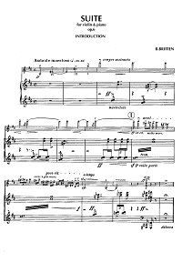 Britten - Suite for violin and piano op.6 - Piano part - first page