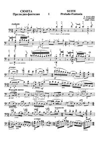 Cassado - Suite for Cello solo (Prelude-Fantasy) - Instrument part - first page