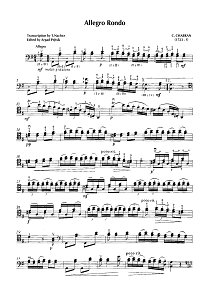 Chabran - Allegro Rondo for cello and piano - Instrument part - first page