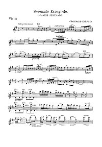 Kreisler - Spanish serenade for violin - Instrument part - First page