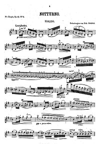 Chopin - Nocturne op.15 N2 for violin and piano - Instrument part - first page