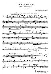 Couperene - Three fantasies for violin and piano - Instrument part - First page