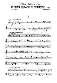 Dancla - 36 melodic exercices for violin op.84 - Instrument part - First page