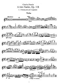 Dancla - 6 violin Variations op.118 - Instrument part - First page