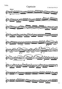 David - Capriccio for violin op.30 N24 - Instrument part - First page