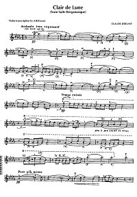 Debussy - Clair de Lune for violin and piano - Violin part - first page