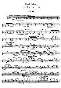 Debussy - La Plus Que Lent for violin - Instrument part - First page