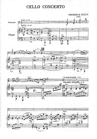 Delius - Cello concerto - Piano part - first page