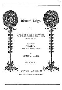 Drigo - Valse-bluette for violin - Piano part - first page