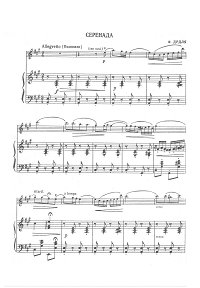 Drdla - Serenade for violin - Piano part - First page