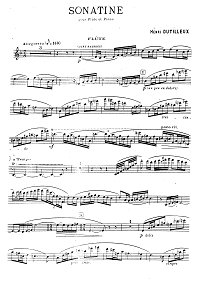 Dutilleux - Sonatina for flute and piano - Flute part - first page