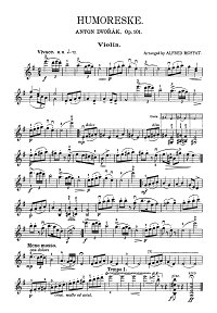 Dvorak - 8 Humoresque, Op.101 - N1, N5, N7 for violin and piano- Instrument part - First page