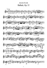 Dvorak - Ballade for violin op.15 - Instrument part - First page
