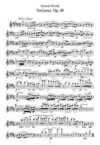 Dvorak - Nocturne for violin op.40 - Instrument part - First page