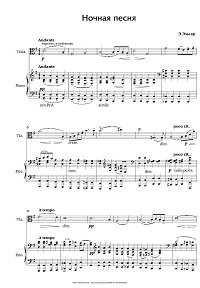 Elgar - Night song for violin and piano - Piano part - First page