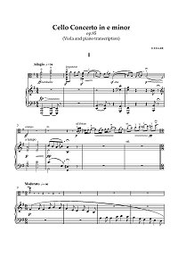 Elgar - Cello concerto op.85 (Viola and piano transcription) - Piano part - first page