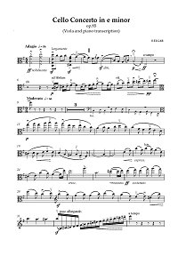 Elgar - Cello concerto op.85 (Viola and piano transcription) - Instrument part - first page