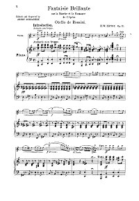 Ernst - Brilliant fantasy on Othello theme Op.11 for violin - Piano part - first page