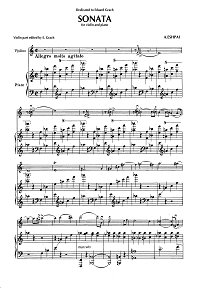 Eshpai - Violin sonata N1 - Piano part - first page