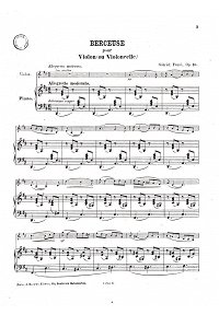 Faure - Berceuse for violin and piano op.16 - Piano part - first page