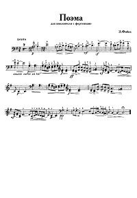 Fibich - Poem for cello and piano - Instrument part - First page
