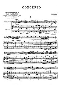 Fiocco - Cello Concerto - Piano part - first page