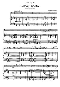 Frankel - Jewish Elegy for cello and piano - Piano part - first page