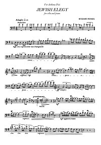 Frankel - Jewish Elegy for cello and piano - Cello part - first page