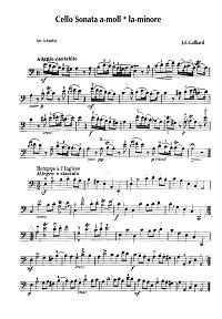 Galliard - Cello sonata a-moll (Moffat) - Instrument part - first page