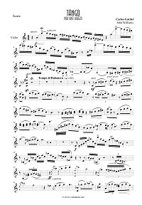 Gardel - Tango from Por una Cabeza for violin (Williams - Perelmann) - Instrument part - First page