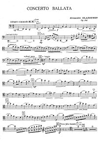Glazunov - Concert Ballade C-dur for cello and orchestra op.108 - Instrument part - first page