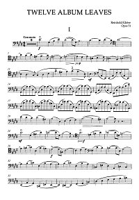 Gliere - 12 album leaves for cello and piano Op.51 - Instrument part - first page