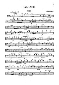 Gliere - Ballade for cello and piano - Instrument part - first page
