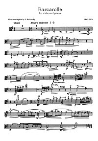 Glinka - Barcarolle in G major for viola and piano - Instrument part - first page