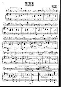 Glinka - Mazurka for violin - Piano part - First page