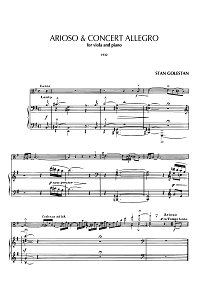 Stan Golestan - Arioso and Allegro for viola and piano - Piano part - first page