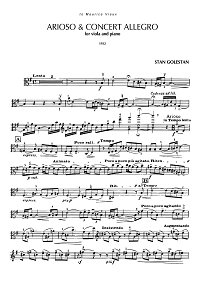 Stan Golestan - Arioso and Allegro for viola and piano - Viola part - first page