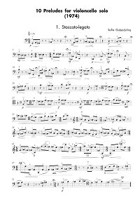 Gubaidulina - 10 preludes for cello solo - Instrument part - first page