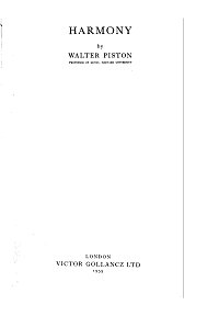 Walter Piston - Harmony (1959) - Instrument part - first page