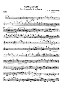 Hindemith - Cello Concerto (1940) - Instrument part - first page