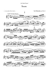 Hindemith - Sonata for violin solo op.31 N2 - Instrument part - first page