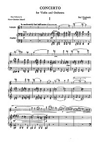 Hindemith - Violin Concerto - Piano part - first page